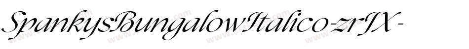 SpankysBungalowItalico-zrJX字体转换