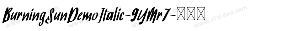 BurningSunDemoItalic-9YMr7字体转换