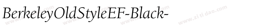 BerkeleyOldStyleEF-Black字体转换