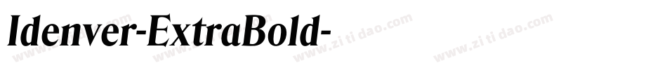 Idenver-ExtraBold字体转换