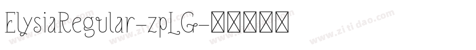 ElysiaRegular-zpLG字体转换