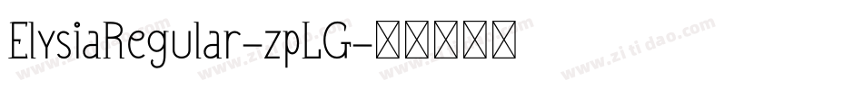 ElysiaRegular-zpLG字体转换