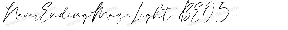 NeverEndingMazeLight-BE05字体转换