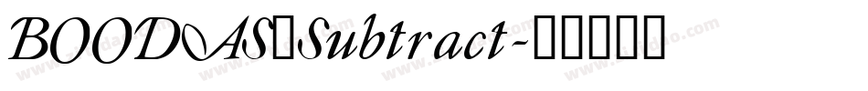 BOODAS_Subtract字体转换