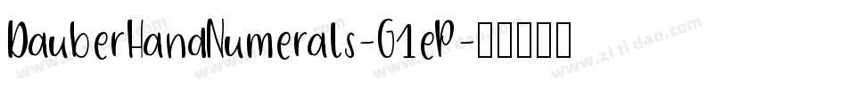DauberHandNumerals-G1eP字体转换