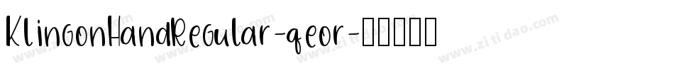 KlingonHandRegular-qeor字体转换