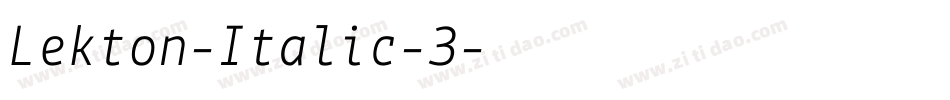 Lekton-Italic-3字体转换