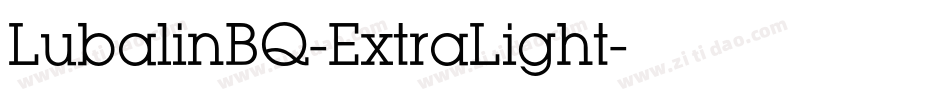 LubalinBQ-ExtraLight字体转换