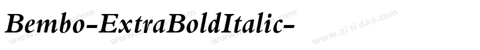 Bembo-ExtraBoldItalic字体转换