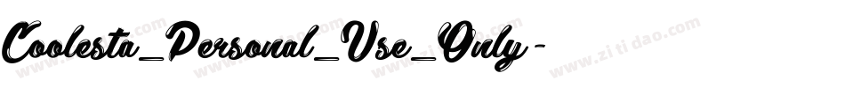 Coolesta_Personal_Use_Only字体转换