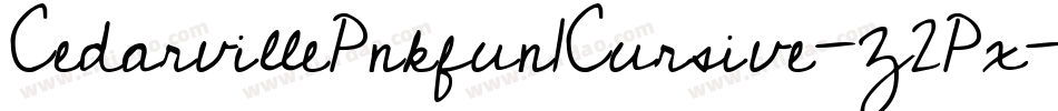 CedarvillePnkfun1Cursive-Z2Px字体转换