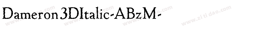 Dameron3DItalic-ABzM字体转换