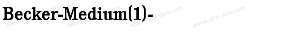 Becker-Medium(1)字体转换