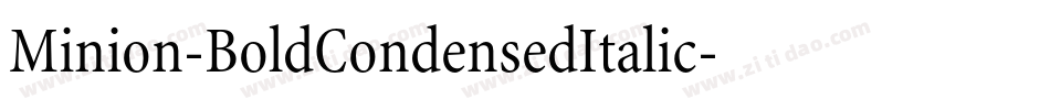 Minion-BoldCondensedItalic字体转换
