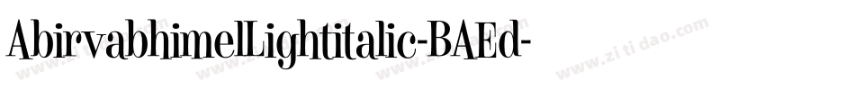 AbirvabhimelLightitalic-BAEd字体转换