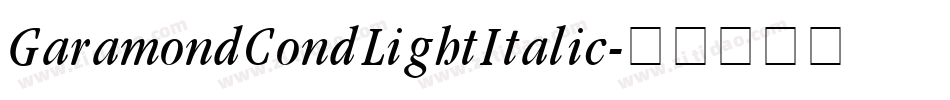 GaramondCondLightItalic字体转换