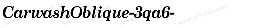 CarwashOblique-3qa6字体转换