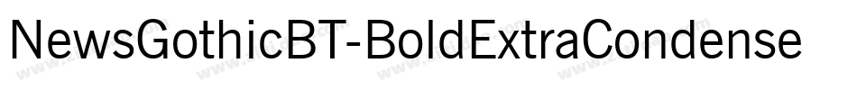 NewsGothicBT-BoldExtraCondensed字体转换