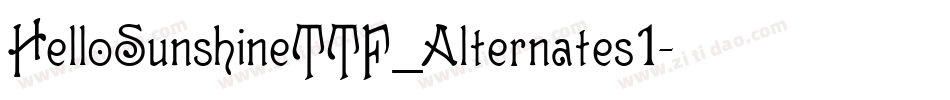 HelloSunshineTTF_Alternates1字体转换