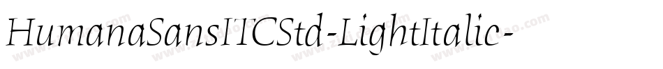 HumanaSansITCStd-LightItalic字体转换