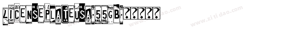 LicensePlateUsa-55gB字体转换