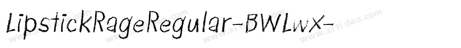 LipstickRageRegular-BWLwx字体转换