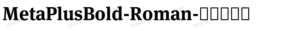 MetaPlusBold-Roman字体转换
