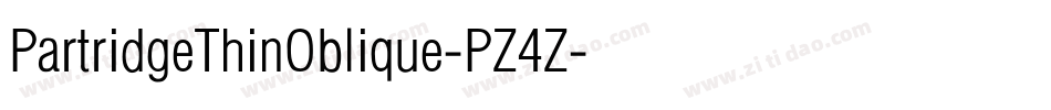 PartridgeThinOblique-PZ4Z字体转换