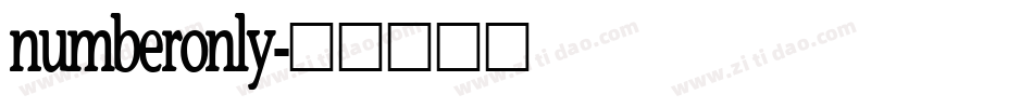 numberonly字体转换