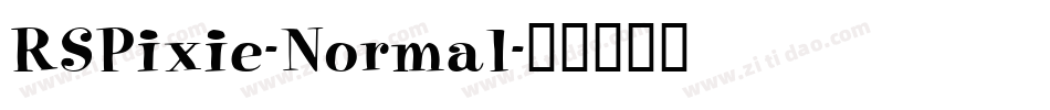 RSPixie-Normal字体转换