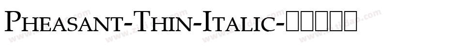Pheasant-Thin-Italic字体转换