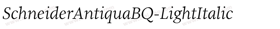 SchneiderAntiquaBQ-LightItalic字体转换