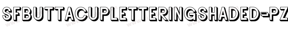 SfButtacupLetteringShaded-PZgE字体转换