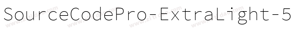 SourceCodePro-ExtraLight-5字体转换