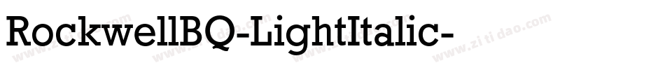 RockwellBQ-LightItalic字体转换