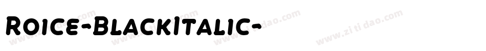 Roice-BlackItalic字体转换