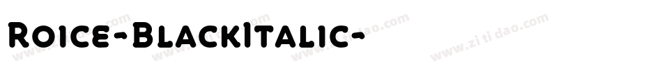 Roice-BlackItalic字体转换