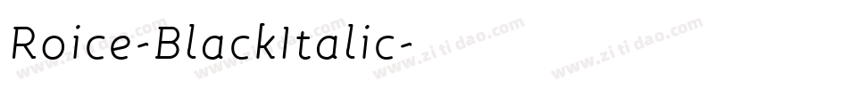 Roice-BlackItalic字体转换