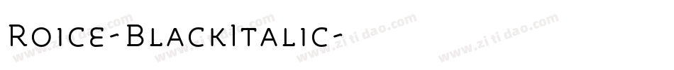 Roice-BlackItalic字体转换