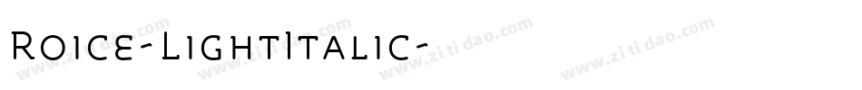 Roice-LightItalic字体转换