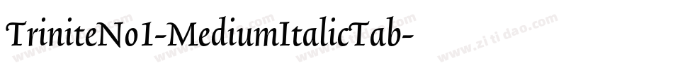 TriniteNo1-MediumItalicTab字体转换