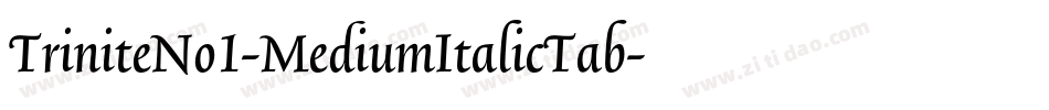 TriniteNo1-MediumItalicTab字体转换