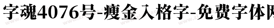 字魂4076号-瘦金入格字字体转换