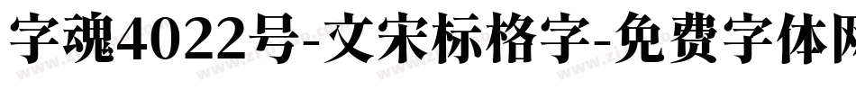 字魂4022号-文宋标格字字体转换