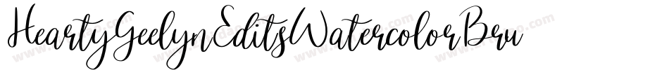 HeartyGeelynEditsWatercolorBrush-RLjA字体转换