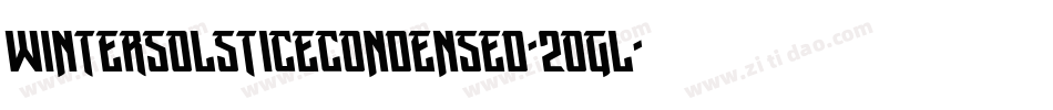 WinterSolsticeCondensed-2ogl字体转换