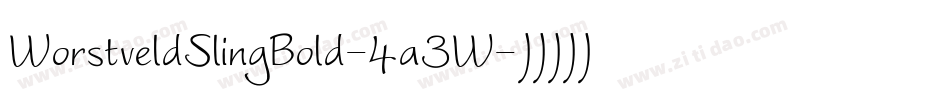 WorstveldSlingBold-4a3W字体转换 WorstveldSlingBold-4a3W字体转换