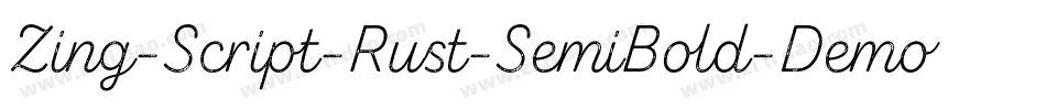 Zing-Script-Rust-SemiBold-Demo-Base字体转换