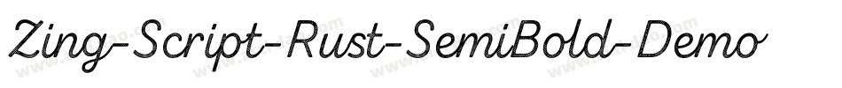 Zing-Script-Rust-SemiBold-Demo-Base字体转换