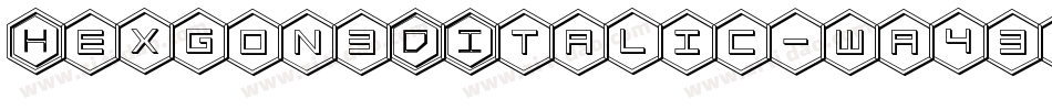 Hexgon3DItalic-wa43字体转换